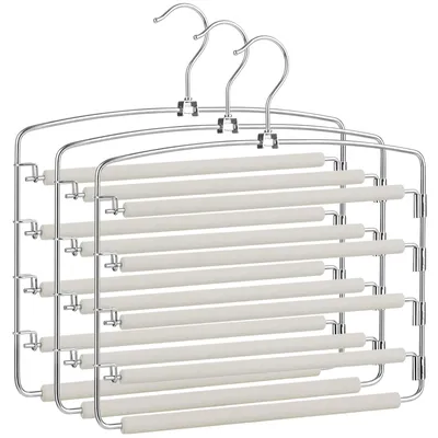 Hosenbügel Set 3er-Pack, platzsparend, für 5 Hosen pro Stück, grau