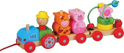 Produktbild von Lelin Nachzieh-Aktiviti-Traktor, Holzspielware, Holzspielzeug, L10017