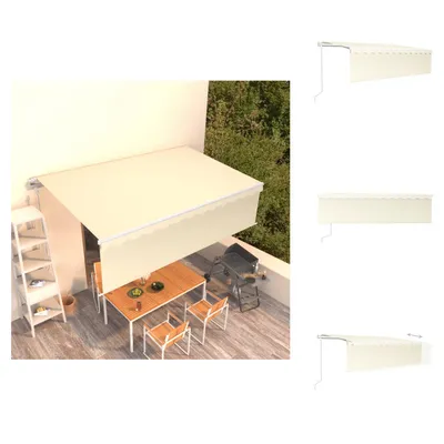 Produktbild von vidaXL Markise Automatisch Einziehbar mit Volant 5x3 m Creme -  Markisen