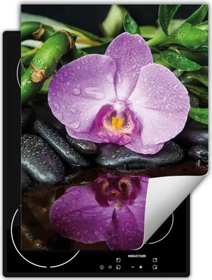 Produktbild von DarHaus Herdabdeckplatte Einteilig Küche Abdeckplatte für Glaskeramikfeld Abdeckung Induktionskochfeld Aufrollbare Matte 40x52 cm, Orchidee - Blume