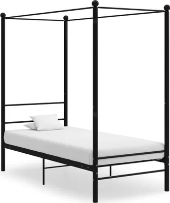 Produktbild von "Rabatt" Himmelbett - mit Robuste Latten - Schwarz Metall 90x200 cm - Klassische Betten CC10028