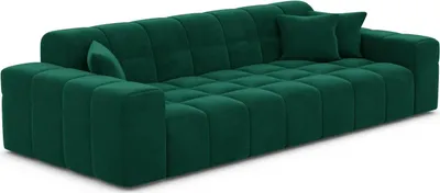 Produktbild von Samtstoff 3-Sitzer Couch Nivara Smaragdgrün