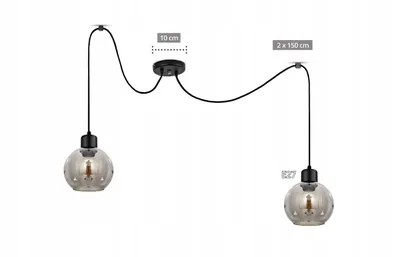 Produktbild von LUXOLAR Pendelleuchte 2 flammig Spider Schwarz, Led Deckenleuchte E27 60W - Hängelampe für Wohnzimmer, Küchen
