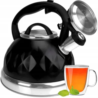 Produktbild von Brunbeste Traditioneller Wasserkocher 2,7L Edelstahl mit Pfeife für Induktion