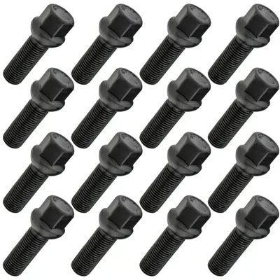Obrázok produktu pre 16x kolesová skrutka M14x1,5, dĺžka závitu: 45 mm, guľový golier, SW17, čierna