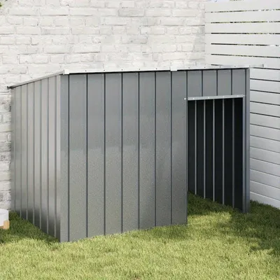 Obrázok produktu pre Pesí búda – 153x91x110 cm – Antracitová farba – Odolná voči poveternostným vplyvom, šikmá strecha – Priestorná vnútorná časť