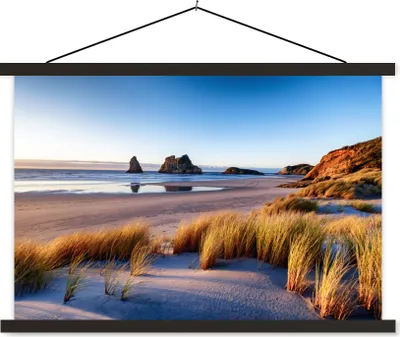 Produktbild von MuchoWow® Textilposter Strand - Meer - Natur 120x80 cm mit schwarzem Rahmen - Wanddeko