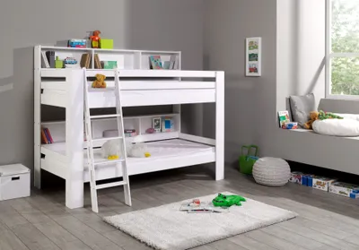 Produktbild von Relita - Etagenbett Jan mit Bücherregal, 90 x 200 cm, weiß
