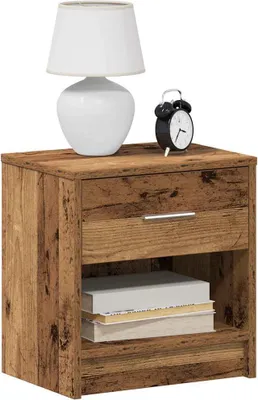 Productafbeelding van Maison Exclusive - Nachtkastjes, 2 stuks, met lade, uitstraling van oud hout, 39x28x41 cm
