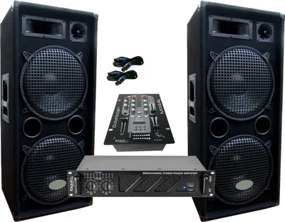 Produktbild von PA Party DJ Disco Set Lautsprecher Mixer Bluetooth Verstärker 3000 Watt