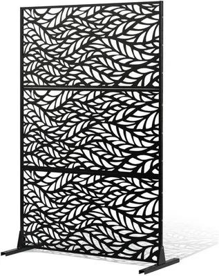 Obrázek produktu pro Paravan pro rozdělení místnosti kovový v černé barvě - paravan 120x50,8x183cm - flexibilní design místnosti