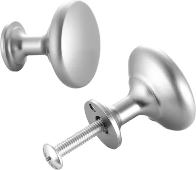 Produktbild von SucceBuy Möbelknöpfe, 25er-Pack, 28 mm, Schrankknöpfe aus Zinklegierung, robuste Küchenknöpfe, Schubladenknöpfe mit Schrauben für Badezimmer, Schränke, Schubladen, Küche in Nickelfarbe