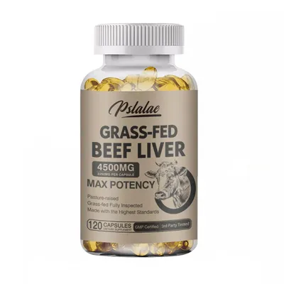 Produktbild von Grass-Fed Beef Liver 4500mg (120 Kapseln) Nahrungsergänzungsmittel, Immunsystem, Eisen, Herz, Leber, Gesundheit, Rinderleber