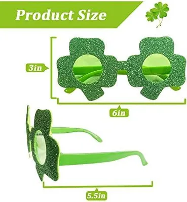 Produktbild von St. Patrick's Day Sonnenbrille, irische Sonnenbrille, grünes Kleeblatt, Kostümzubehör für St. Patrick's Day Party, Gefälligkeiten, Vorräte