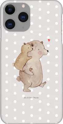 Produktbild von Mr. & Mrs. Panda Iphone 11 Pro Handyhülle Papa Bär - Grau Pastell - Geschenk, Vatertag, Muttertag, Premium Kunststoff, Geburtstag, Handy Case