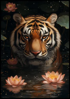 Immagine prodotto di Poster 70x100cm Poster artistico vintage | Ritratto di tigre | Pop Art