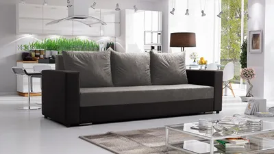 Obrázek produktu pro Třímístná rozkládací pohovka RAMONITA - černá / šedá