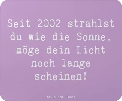 Produktbild von Mr. & Mrs. Panda Mousepad Spruch 2002 Geburtstag - Lavendeltraum - Geschenk, mauspad laptop, Happy Birthday, Alter, Geburtstagsgeschenk, Sonnenschein, feiern, Jubilar, pc