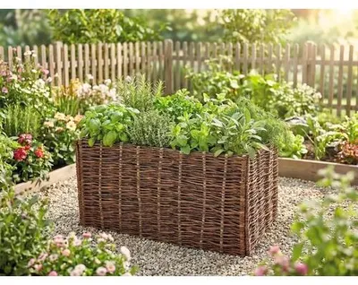 Produktbild von Hochbeet klassisch Konsta aus Weide 120 x 60 x 60 cm natur