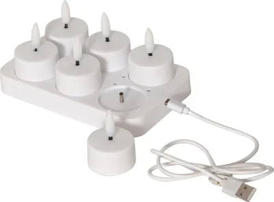 Immagine prodotto di Lumini LED a fiamma Set da 6 USB bianco caldo tremolante