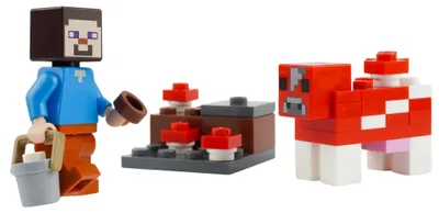 Immagine prodotto di Miniset LEGO® Minecraft Steve con minifigure della mucca Mooshroom - NUOVO! Quantità 1x