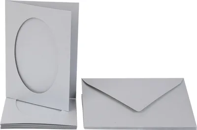 Produktbild von Passepartoutkarten "Oval", DIN A6, 220g/m², 10-tlg. Silber
