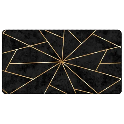 Produktbild von vidaXL Teppich Waschbar Schwarz und Golden 80x150 cm