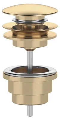 Zdjęcie produktu dla Zestaw odpływowy 5/4", click-clack, duży korek, 10-65 mm, matowe złoto