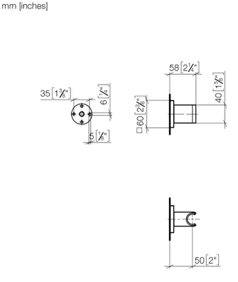 Produktbild von Dornbracht Brausenhalter, ekige Rosette 60x60mm, 28050980-27