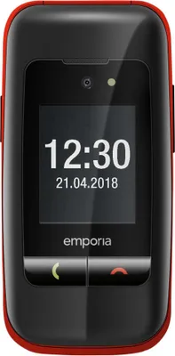 Zdjęcie produktu dla Emporia emporiaONE, Telefon z klapką, Jedna karta SIM, 6,1 cm (2.4"), 2 MP, 900 mAh, Czarny, Czerwony