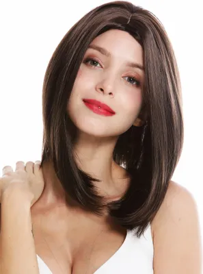 Produktbild von WIG ME UP Perücke kurz Longbob Mittelscheitel Braun GFW2336-6