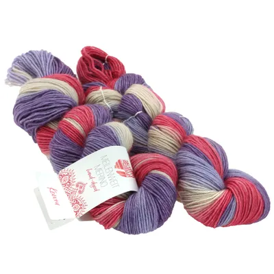 Produktbild von Lana Grossa Meilenweit 50 Merino Hand-Dyed 210 Flieder/Pink/Natur 2x50g