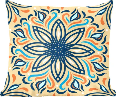 Produktbild von MuchoWow® Zierkissen Sofakissen Wohnzimmer Dekokissen 40x40 cm Blume - Blätter - Schwarz - Gelb - Foto Kissen - Schlafzimmer Dekoration
