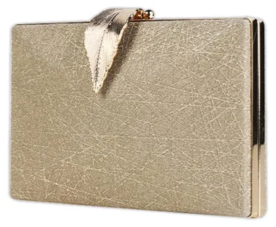 Immagine prodotto di CORIOS: Pochette da donna, borsa a tracolla, ideale per le serate, con chiusura a fibbia a forma di foglia