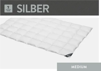 Produktbild von Spessarttraum Daunendecke Silber, Füllung: 100% Daunen, Bezug: 100% Baumwolle Größe 240 x 220  cm Wärmeklasse medium