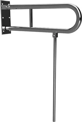 Produktbild von BELP Stützklappgriff in U-Form mit Standfuß Edelstahl gebürstet 100x800x766 mm, 120 kg Traglast für Bad & WC >> zum Bohren