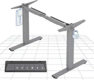 Obrázek produktu pro Výškově nastavitelný elektrický stůl EN1S-EUV3, šedý