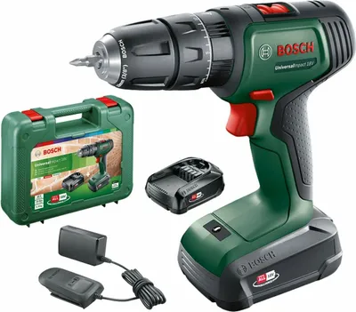 Zdjęcie produktu dla Bosch UniversalImpact 18V, Wiertarka pistoletowa, Zamek centralny, Czarny, Zielony, Czerwony, 1 cm, 1450 RPM, 3 cm