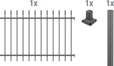 Produktbild von Alberts Zierzaun - Anbauset Chaussee, Höhe 120 cm, Länge 2 m, anthrazit, zum Aufschrauben