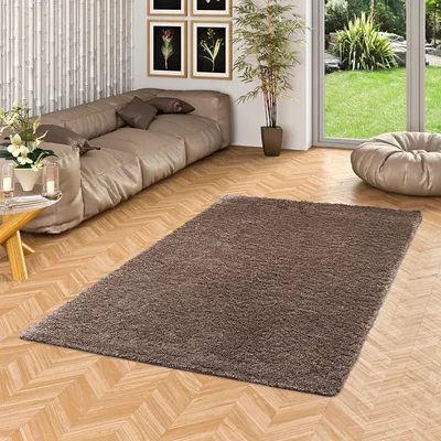 Produktbild von Hochflor Shaggy Teppich Luxus Feeling Mix Braun, Größe:100x400 cm