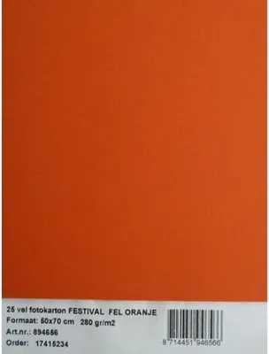 Image de Carton photo 25 feuilles 70 x 50 cm orange vif