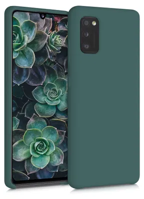Produktbild von kwmobile Handyhülle für Samsung Galaxy A41 Hülle - Case Silikon - Kabelloses Laden - Schutzhülle Cover in Moosgrün