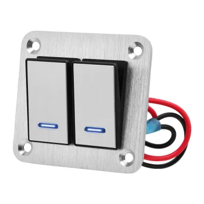 Obrázek produktu pro Panel kolébkových spínačů, panel přepínačů, panel kolébkových spínačů 2 Gang, panel spínačů 12V 24V, panel kolébkových spínačů s předběžným zapojením, panel spínačů pro námořní dopravu