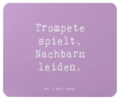 Produktbild von Mr. & Mrs. Panda Mouse Pad Spruch Trompete Freude - Lavendeltraum - Geschenk, Lernen, laptop mauspad, Nachbarschaft, Musik, Blasinstrumente, Musikübung, Musiker, laut