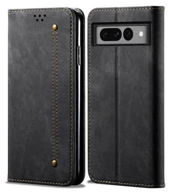 Image de Google Pixel 7 Pro Housse, cuir portefeuille Flip Bookstyle Housse de protection avec fonction stand pour Google Pixel 7 Pro Noir