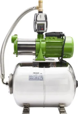 Produktbild von CHM Hauswasserwerk 50L Edelstahl,1100 W Kreiselpumpe 5,5 Bar + Trockenlaufschutz, Wasserpumpe