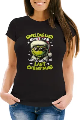 Produktbild von Weihnachtsshirt Damen Grinch Spruch T-Shirt Weihnachten Lustig Weihnachtsoutfit Frauen Moonworks®