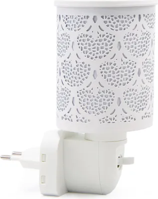 Produktbild von Elektrische Duftlampe, Nachtlichtfunktion, H13,5xB6,5xT11cm, Eisen/Keramik, für Wachs Melts, Weiß