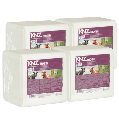 Produktbild von KNZ 10kg Leckstein Biotin Salzleckstein Mineralleckstein mit Selenium Block weiß KNZ 4 Lecksteine je 10kg Biotin Block mit Selenium