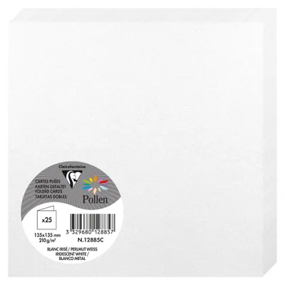 Produktbild von Clairefontaine 12885C, Standard-Grußkarte, Weiß, 210 g/m², 135 mm, 135 mm, Frankreich